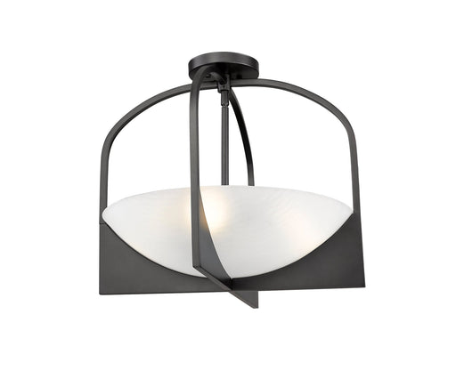 Devon 4 Light 18" Semi Flush Mount in Matte Black