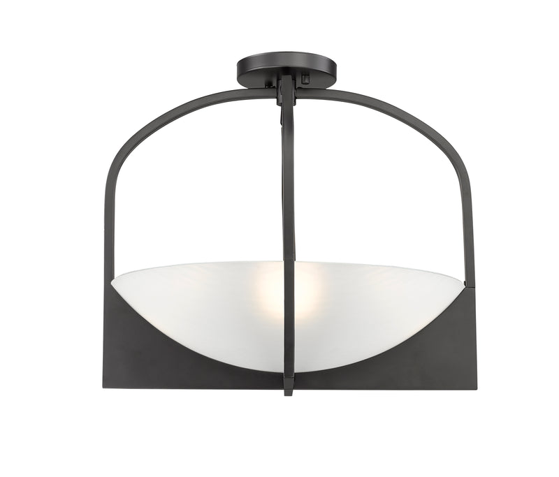 Devon 4 Light 18" Semi Flush Mount in Matte Black