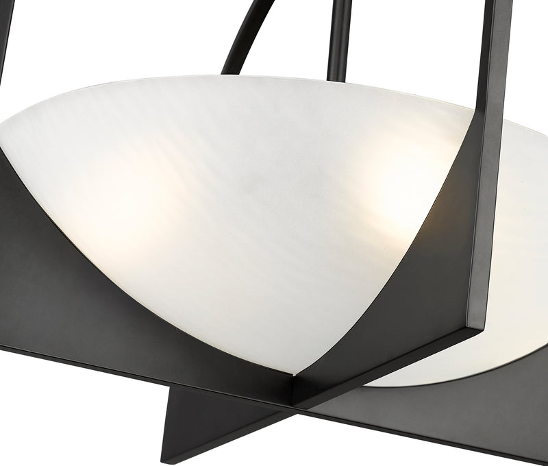 Devon 4 Light 18" Semi Flush Mount in Matte Black