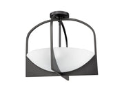 Devon 4 Light 18" Semi Flush Mount in Matte Black