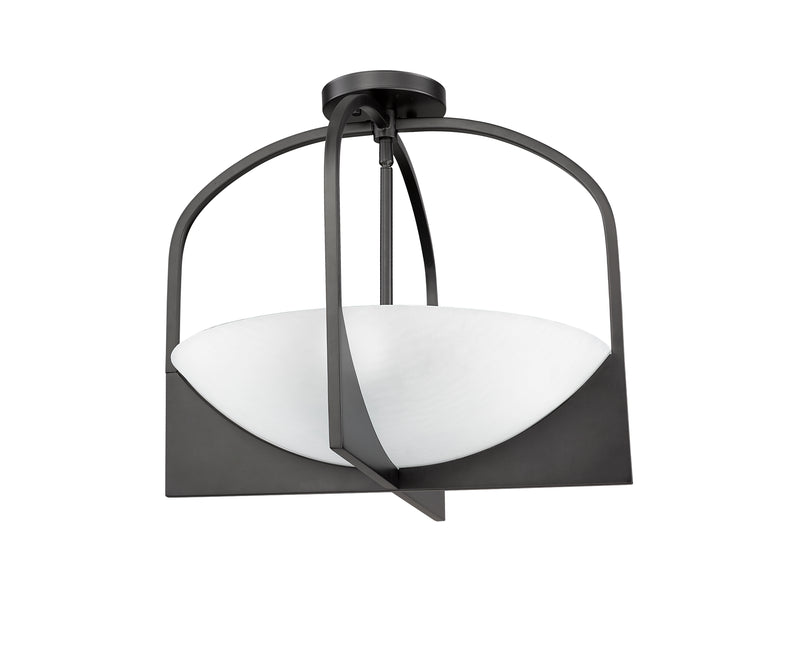 Devon 4 Light 18" Semi Flush Mount in Matte Black