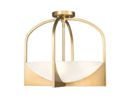 Devon 4 Light 18" Semi Flush Mount in Modern Gold