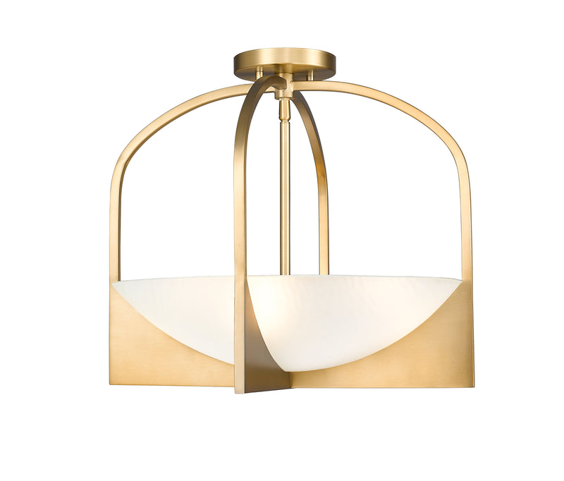 Devon 4 Light 18" Semi Flush Mount in Modern Gold