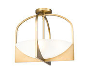 Devon 4 Light 18" Semi Flush Mount in Modern Gold