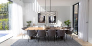 Harden 10 Light 43" Linear Pendant in Matte Black in a room setting