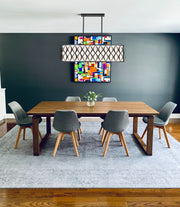 Harden 10 Light 43" Linear Pendant in Matte Black in a room setting