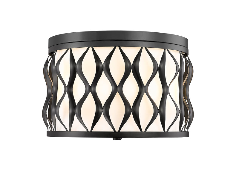 Harden 3 Light 12.25" Flush mount in Matte Black