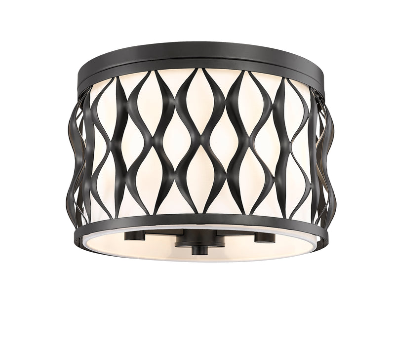 Harden 3 Light 12.25" Flush mount in Matte Black