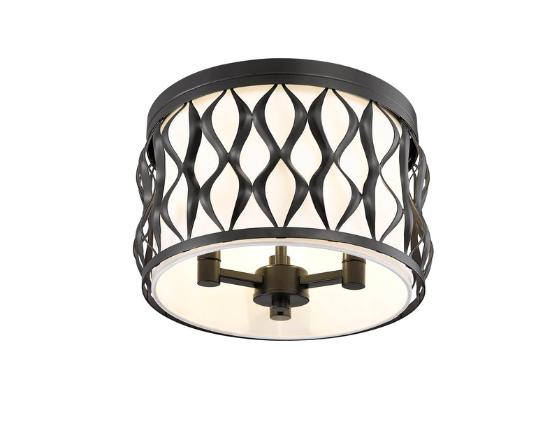 Harden 3 Light 12.25" Flush mount in Matte Black