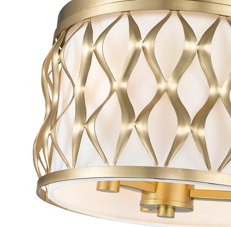 Harden 3 Light 12.25" Flush mount in Modern Gold