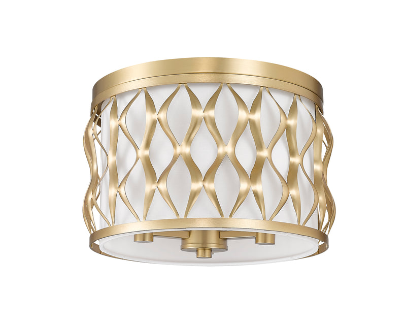Harden 3 Light 12.25" Flush mount in Modern Gold