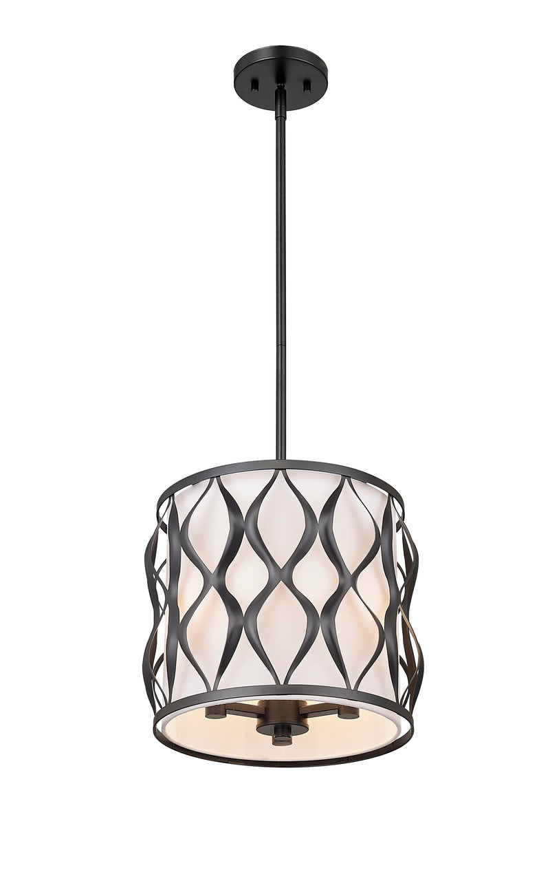 Harden 3 Light 12" Pendant in Matte Black