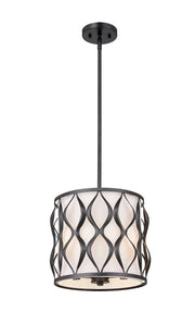 Harden 3 Light 12" Pendant in Matte Black