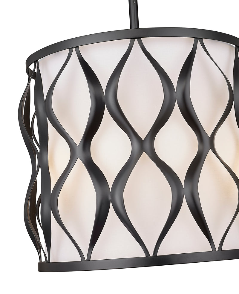 Harden 3 Light 12" Pendant in Matte Black