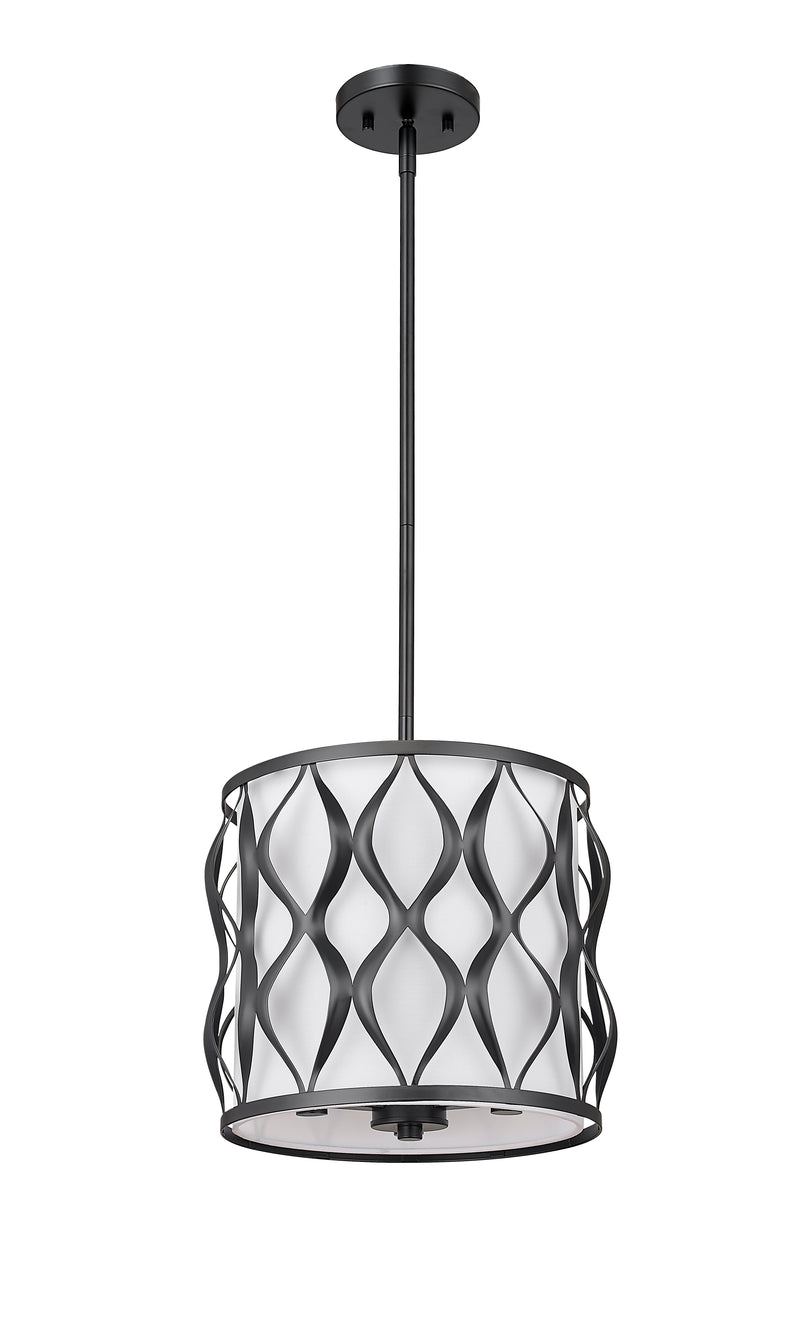 Harden 3 Light 12" Pendant in Matte Black