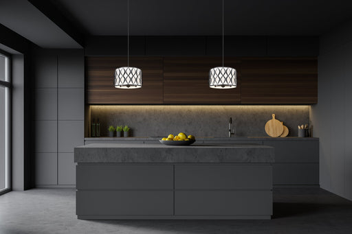 Harden 5 Light 18.25" Pendant in Matte Black in a room setting