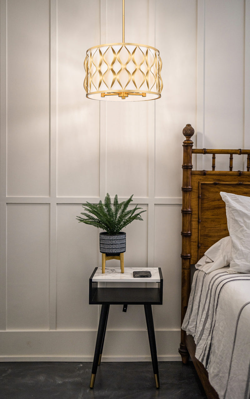 Harden 5 Light 18.25" Pendant in Modern Gold in a room setting