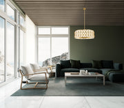 Harden 10 Light 32" Pendant in Modern Gold in a room setting