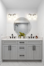 Grayson 2 Light 16" Vanity in Brushed Nickel in a room setting