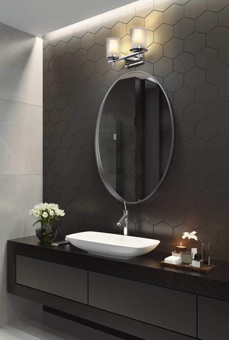 Grayson 2 Light 16" Vanity in Chrome in a room setting