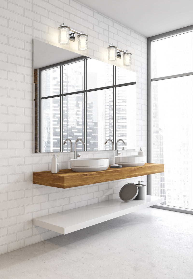 Grayson 2 Light 16" Vanity in Chrome in a room setting