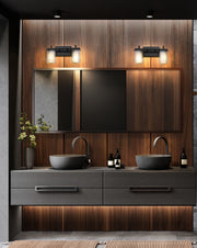 Grayson 2 Light 16" Vanity in Matte Black in a room setting