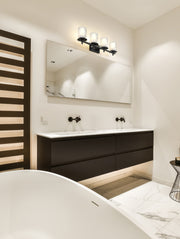 Grayson 4 Light 31" Vanity in Matte Black in a room setting