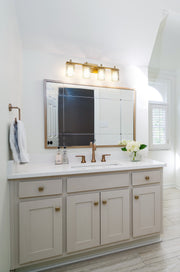 Grayson 4 Light 31" Vanity in Modern Gold in a room setting