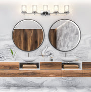 Grayson 5 Light 40" Vanity in Chrome in a room setting