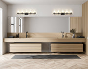 Grayson 5 Light 40" Vanity in Matte Black in a room setting