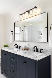 Grayson 5 Light 40" Vanity in Matte Black in a room setting