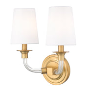 Katerina 2 Light 11.5" Wall Sconce in Rubbed Brass
