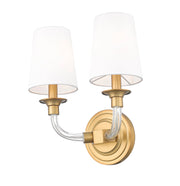 Katerina 2 Light 11.5" Wall Sconce in Rubbed Brass