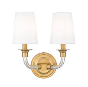Katerina 2 Light 11.5" Wall Sconce in Rubbed Brass