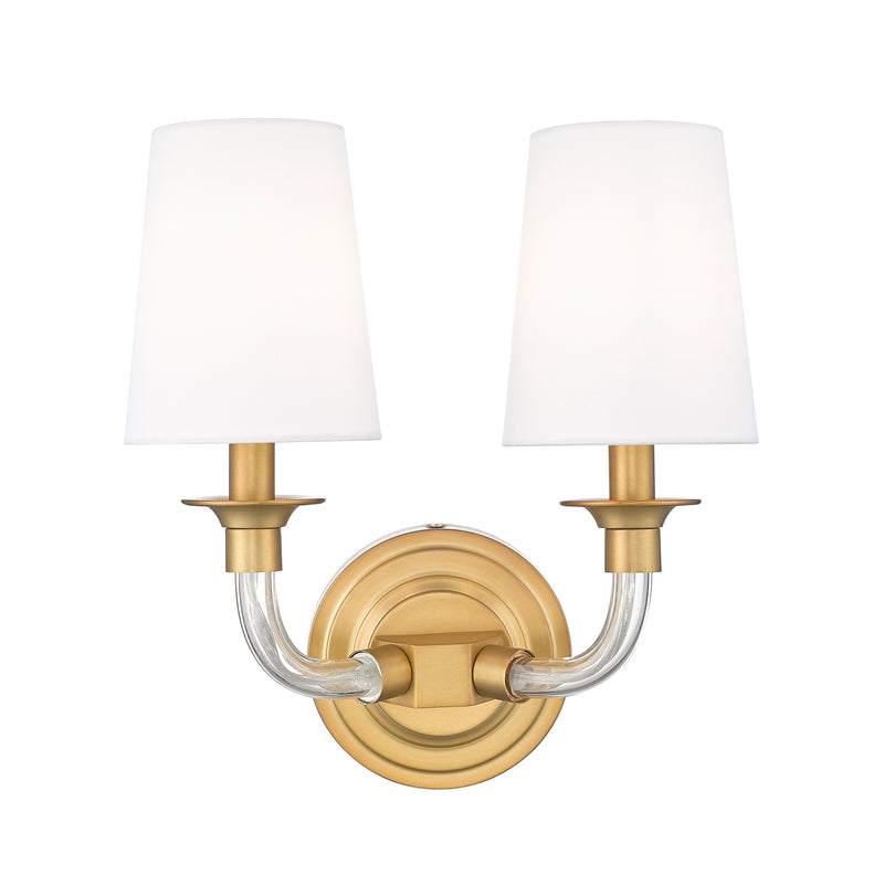 Katerina 2 Light 11.5" Wall Sconce in Rubbed Brass