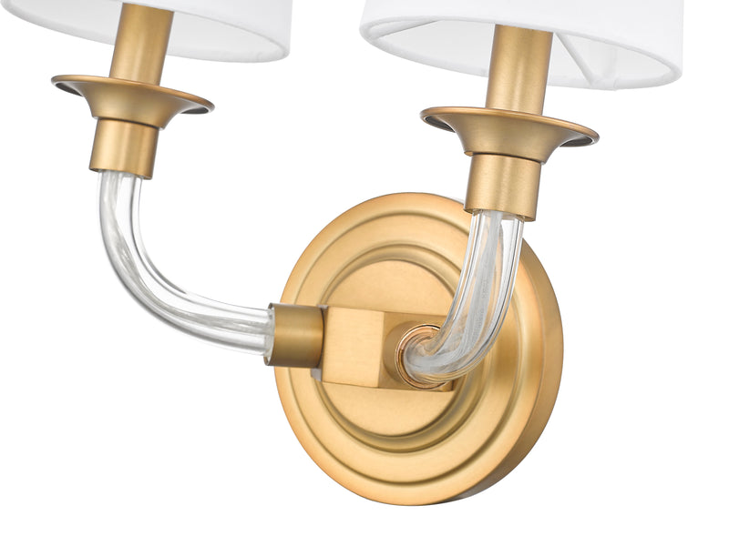 Katerina 2 Light 11.5" Wall Sconce in Rubbed Brass