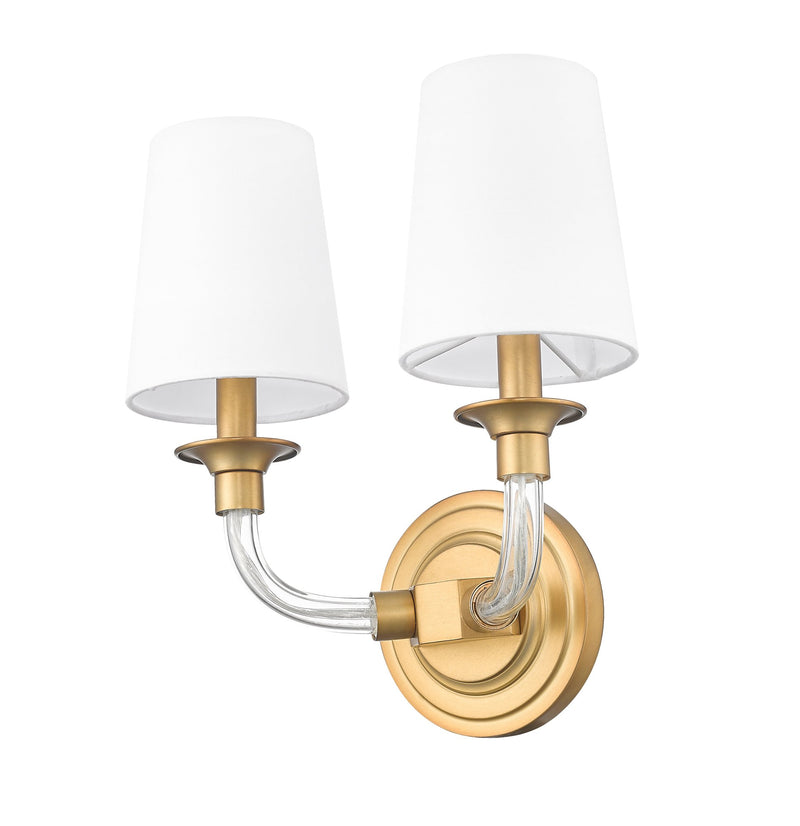 Katerina 2 Light 11.5" Wall Sconce in Rubbed Brass
