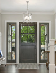 Katerina 4 Light 16" Pendant in Brushed Nickel in a room setting