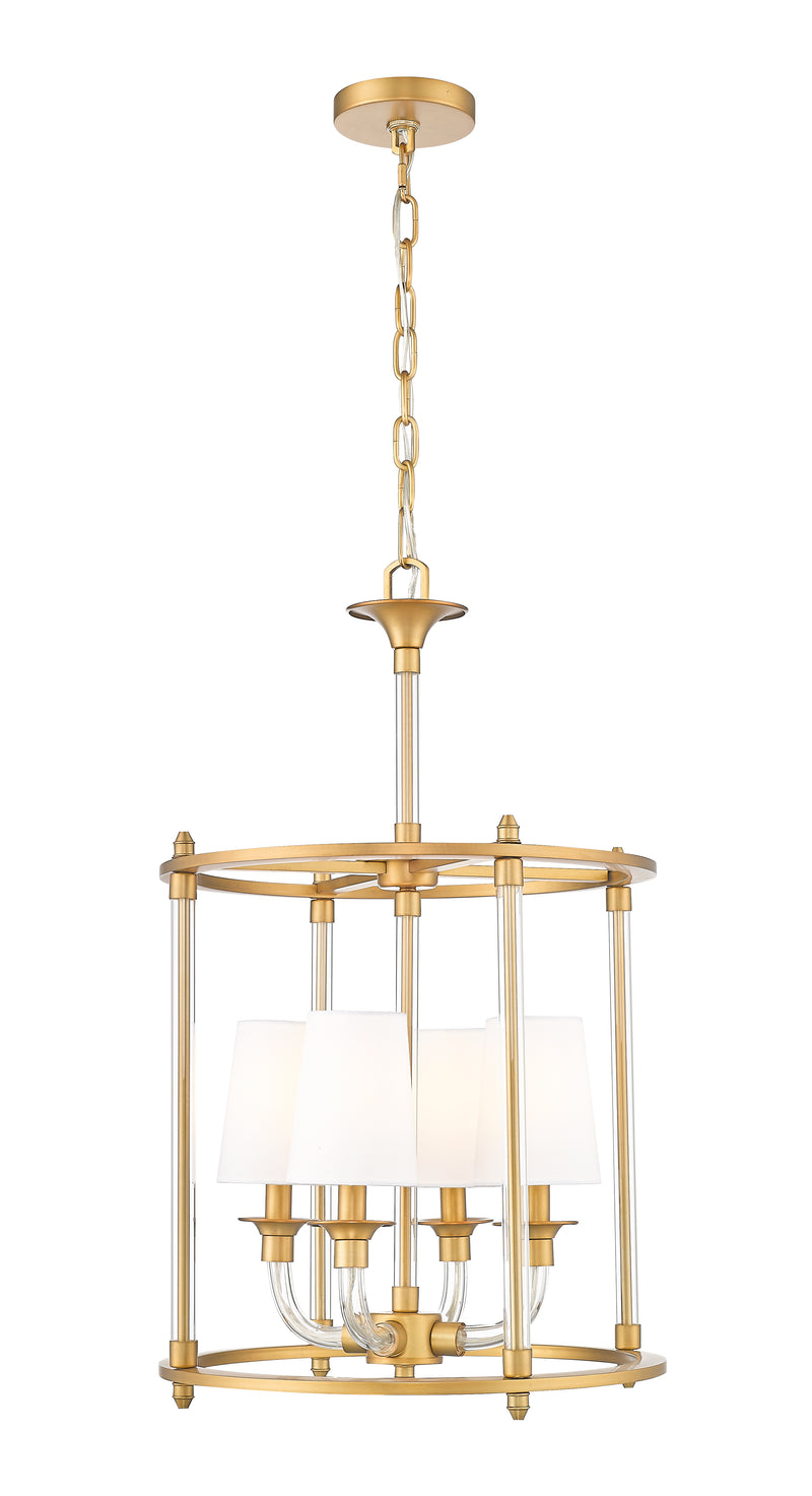 Katerina 4 Light 16" Pendant in Rubbed Brass
