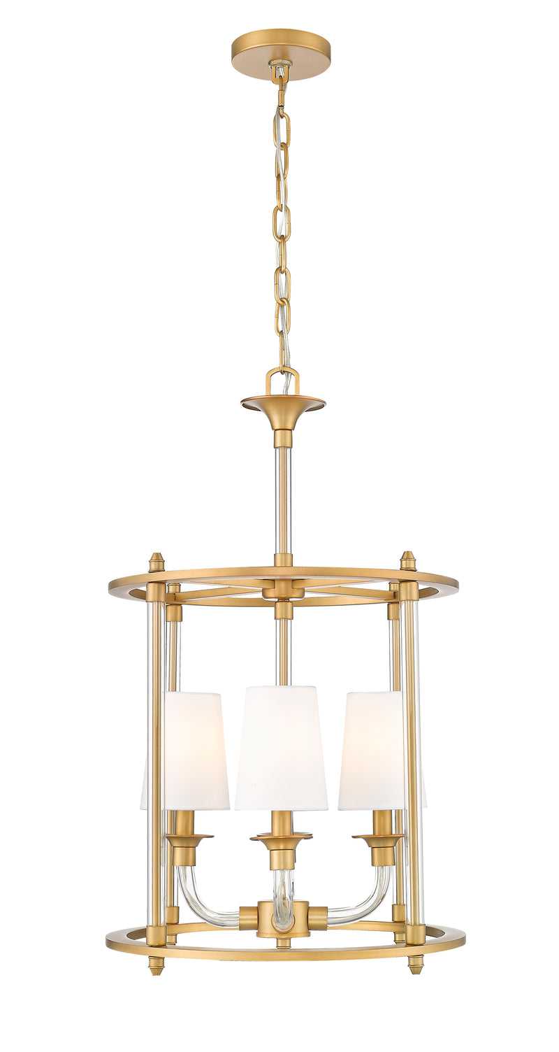 Katerina 4 Light 16" Pendant in Rubbed Brass
