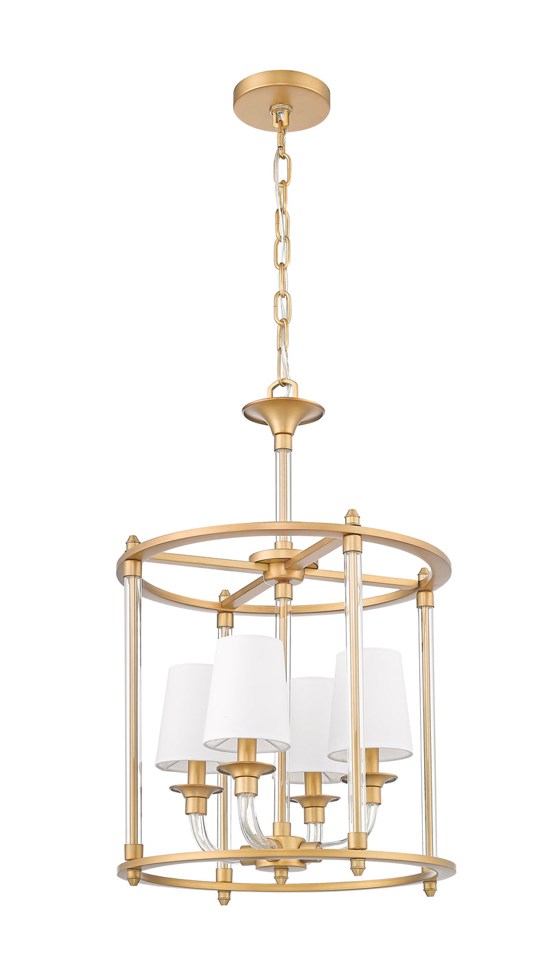 Katerina 4 Light 16" Pendant in Rubbed Brass
