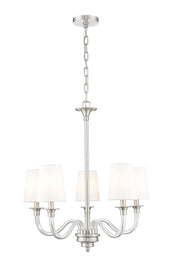Katerina 5 Light 24" Chandelier in Brushed Nickel