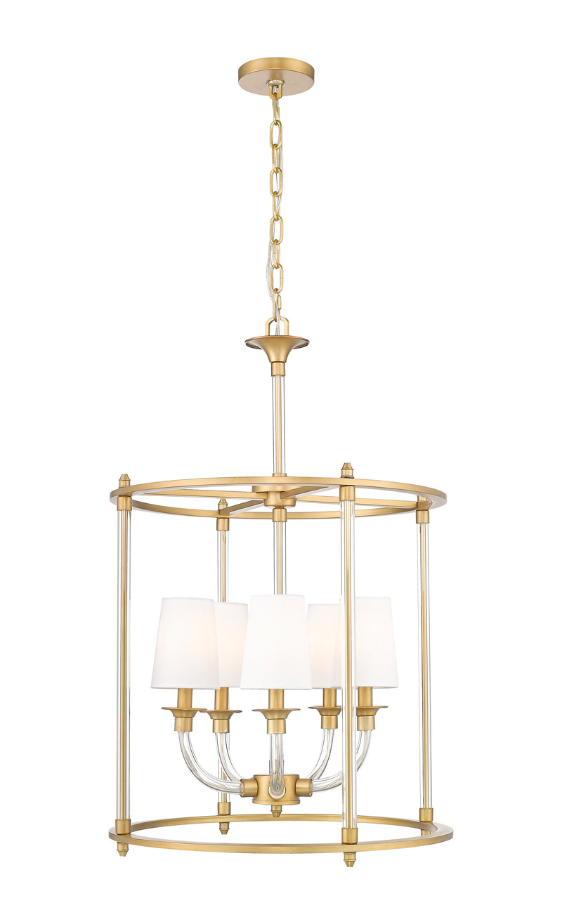 Katerina 5 Light 20" Pendant in Rubbed Brass