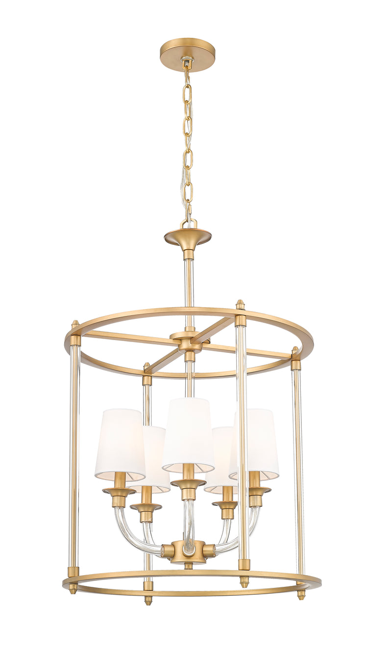 Katerina 5 Light 20" Pendant in Rubbed Brass