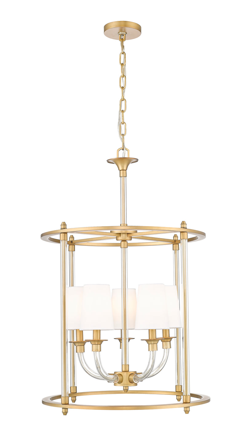 Katerina 5 Light 20" Pendant in Rubbed Brass