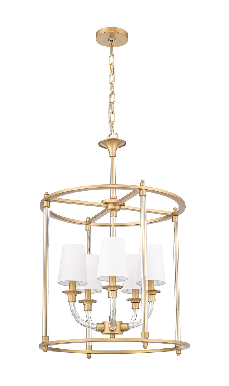 Katerina 5 Light 20" Pendant in Rubbed Brass