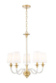 Katerina 5 Light 24" Chandelier in Rubbed Brass