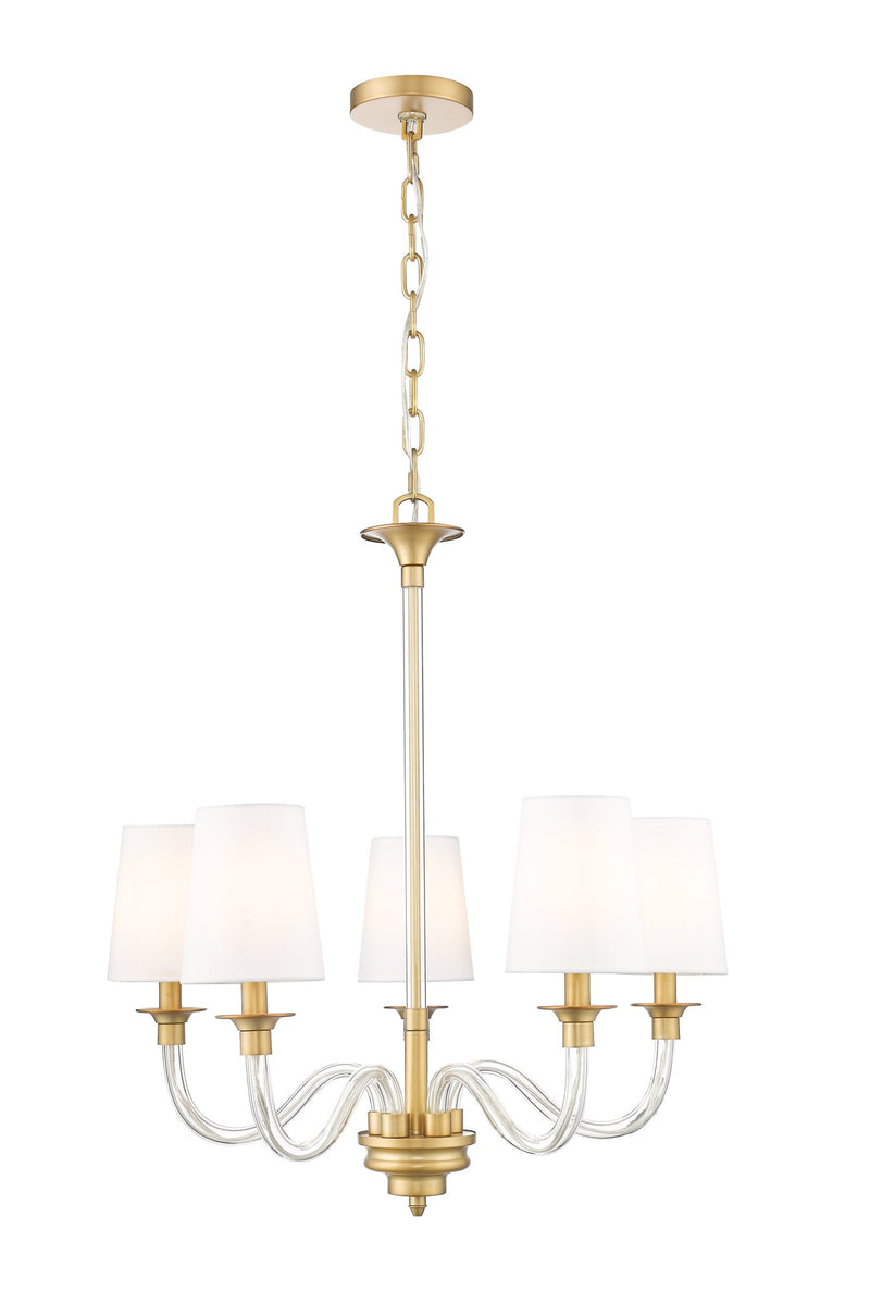 Katerina 5 Light 24" Chandelier in Rubbed Brass