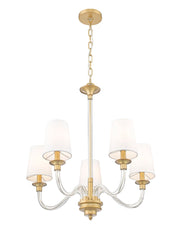Katerina 5 Light 24" Chandelier in Rubbed Brass
