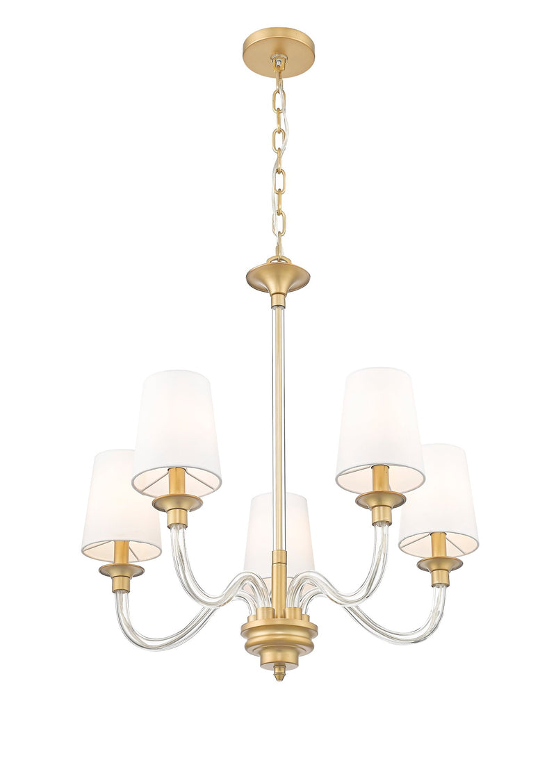 Katerina 5 Light 24" Chandelier in Rubbed Brass